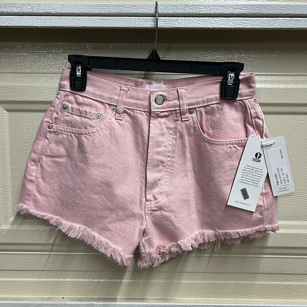 Boyish THE CODY Denim High Rise Cut Off Short Sz 26 in PINK PANTHER